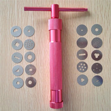 Load image into Gallery viewer, Rose Red Metal Alloy Sugar Paste Extruder Craft Gun with 20 Tips Sugar Craft Fondant Cake Sculpture Polymer Clay Tool Perfect