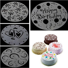 Load image into Gallery viewer, 4Pc/lot Plastic Cake Stencils Flower Spray Stencils Birthday Cake Mold Decorating Bakery Tools DIY Mould Fondant Template
