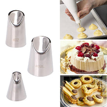 Load image into Gallery viewer, 3Pcs Stainless Steel Flower Tips Nozzle Cake Cream Pastry Icing Decorating DIY