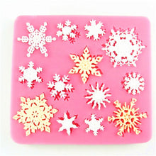 Load image into Gallery viewer, 3D Christmas Snowflake Shape Silicone Molds Fondant Cookie Mold Candy Cake Decorating Moulds Kitchen Baking Tool Cake Decoration