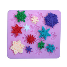 Load image into Gallery viewer, 3D Christmas Snowflake Shape Silicone Molds Fondant Cookie Mold Candy Cake Decorating Moulds Kitchen Baking Tool Cake Decoration