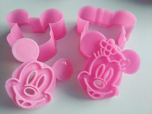 2Pcs/ Set Cute Rabbit Kitty Cat Bear Cartoon Sugarcraft Cake Mold Fondant Cookie Cutter Decoration Baking Tools