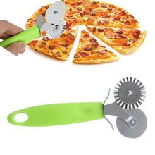 Load image into Gallery viewer, 1PC Double Roller Pizza Knife Cutter Pastry Pasta Dough Crimper Wheel Rolling Kitchen Slicer Pastry Pizza Cutting Tools Hot C42