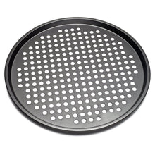 Load image into Gallery viewer, Carbon Steel Nonstick Pizza Baking Pan Tray 32cm Pizza Plate Dishes Holder Bakeware Home Kitchen Baking Tools Accessories-Black