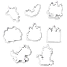 Load image into Gallery viewer, 8pcs/set Creative Unicorn Cookie Cutter DIY Fondant Chocolate Cake Embossing Stencil Mold Biscuit Cute Mold Baking Tool