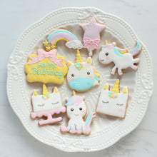 Load image into Gallery viewer, 8pcs/set Creative Unicorn Cookie Cutter DIY Fondant Chocolate Cake Embossing Stencil Mold Biscuit Cute Mold Baking Tool