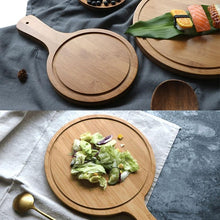 Load image into Gallery viewer, Durable Round Wooden Pizza Paddle Serving Board Making Peel Cutting Tray 4 Sizes 6/7/8/9 inches