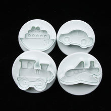 Load image into Gallery viewer, 4Pcs/set candy makeup mirror Shape Fondant cutter plastic cake/cookie/buscuit cutter plunger mold fondant cake decorating tools