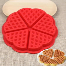 Load image into Gallery viewer, Round Heart Shape Waffle Biscuit Mold Silicone Cake Mould Kitchen Baking Tool Hot