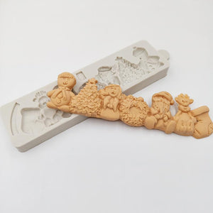 minsunbak 3D Christmas Series Cake Decoration Silicone Mould  Santa Claus Christmas Tree And Other DIY Chocolate Baking Tools
