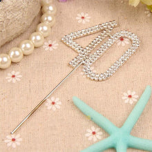 Load image into Gallery viewer, Rhinestone Crystal Flase Diamond Flash Dual Cake Toppers Number 18 /30~80
