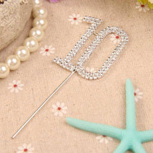 Load image into Gallery viewer, Rhinestone Crystal Flase Diamond Flash Dual Cake Toppers Number 18 /30~80