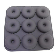 Load image into Gallery viewer, Professional Grade 9 Cavity Donut Pan-100% Top Silicone Baking Pan, Mold,Non-Stick,Bagels/Muffins &amp; Other Delicacies Bakeware