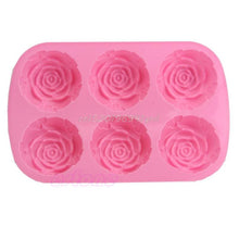 Load image into Gallery viewer, 6 Rose Flowers 3D Silicone  Soap  Mould DIY Decoration Tool Bakeware#T025#