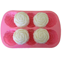 Load image into Gallery viewer, 6 Rose Flowers 3D Silicone  Soap  Mould DIY Decoration Tool Bakeware#T025#
