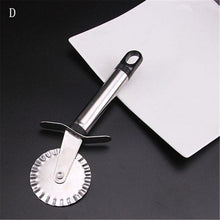 Load image into Gallery viewer, 4 Patterns Stainless Steel Pizza Cutter Double Roller Pizza Knife Cutter Pastry Pasta Dough Crimper Kitchen Pizza Tools