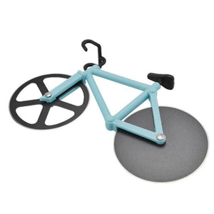 Bicycle Stainless Steel Blades Non-Stick Pizza Cutter Cutting Wheels Slicer Kithen Tool with Stand Holder Pizza Cutter Tool