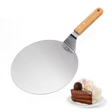 Load image into Gallery viewer, Stainless Steel Anti-scald Pizza Spatula Oak Handle Cake Shovel Pizza Peel Tray Pan Home Kitchen Baking Pastry Tools Cutter